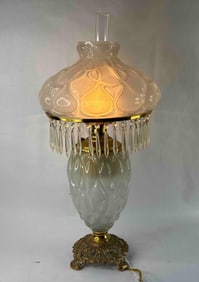 Frosted Heart Shade Classy Parlor Lamp