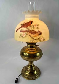 Hand painted Cardinal Lamp