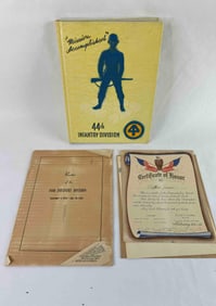 44th Infantry Division 1944-1945 Year Book and Certificate of Honor