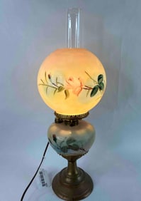 Great Hand Painted Rose Bed Side Table Lamp