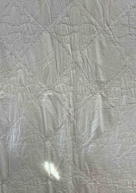 Hand Stitched Pastel Pink and White Quilt