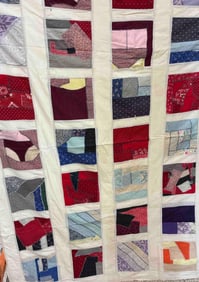 Multi Pattern Applique Hand Stitched Quilt Topper