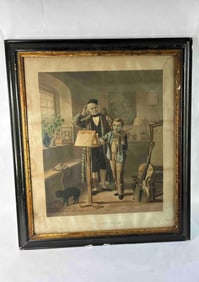 The First Lesson Framed Litho by C.F. Halm