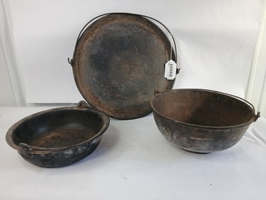 Cast Iron Griddle and Pots