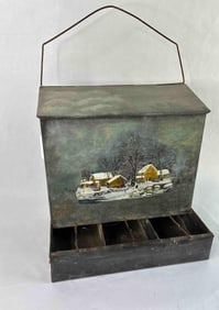 Winter Scene Painted Feed Box