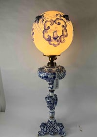 Delftware Antique Porcelain Table Lamp hand Painted