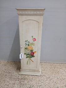 Antique Hand Painted One Door Shelved Free Standing Cabinet
