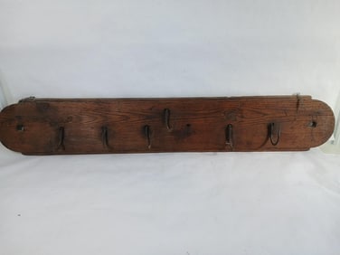 Primitive Wood Spike Hook Hanging Rack