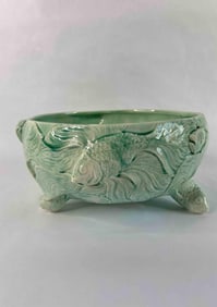 Art Deco Footed Koi Numbered Planter