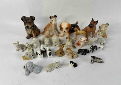 Porcelain and More Dog Figurine Lot of 25+