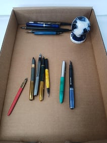 Lot of Early Calligraphy Pens and 1965 NY Worlds Fair Souvenir