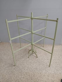 RARE Primitive Sea Foam Green Painted Folding Drying Rack