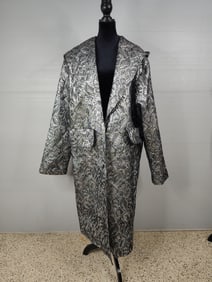 Onyx Designer Custom line long coat with photo of Artist Designer Photo