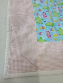 Hand Stitched Child's Under the Sea w/ pink gingham border embroidered name Dakota