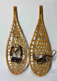 Miniature Leather Strap Snowshoes