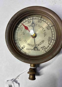 Scioto Valley Supply Co Brass Steam Gauge