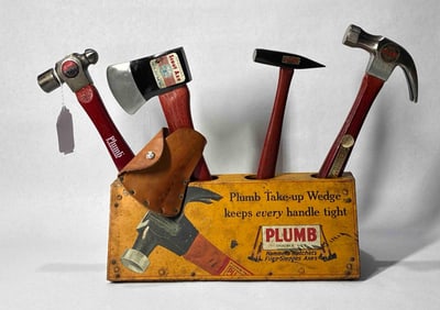 Awesome Plumb Tool display w/4-NOS tools