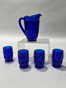 Miniature Cobalt Blue water set