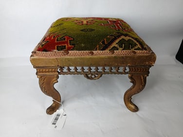 Cast Iron Covered Foot Stool
