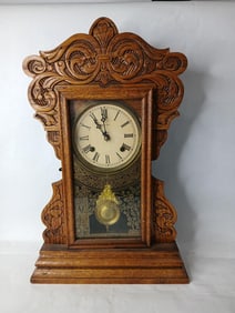 New Haven Clock Co Gingerbread Mantle Clock