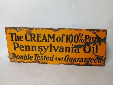 DS Porcelain Pennsylvania Oil Sign