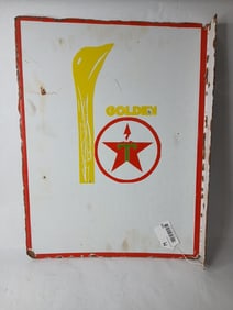 DS Texaco Golden Motor Oil Star Porcelain Flange Sign