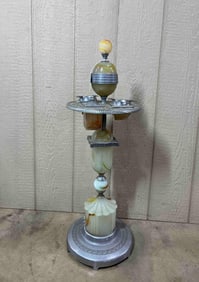 Mid Century Modern Art Deco Slag Marble Smoking Stand