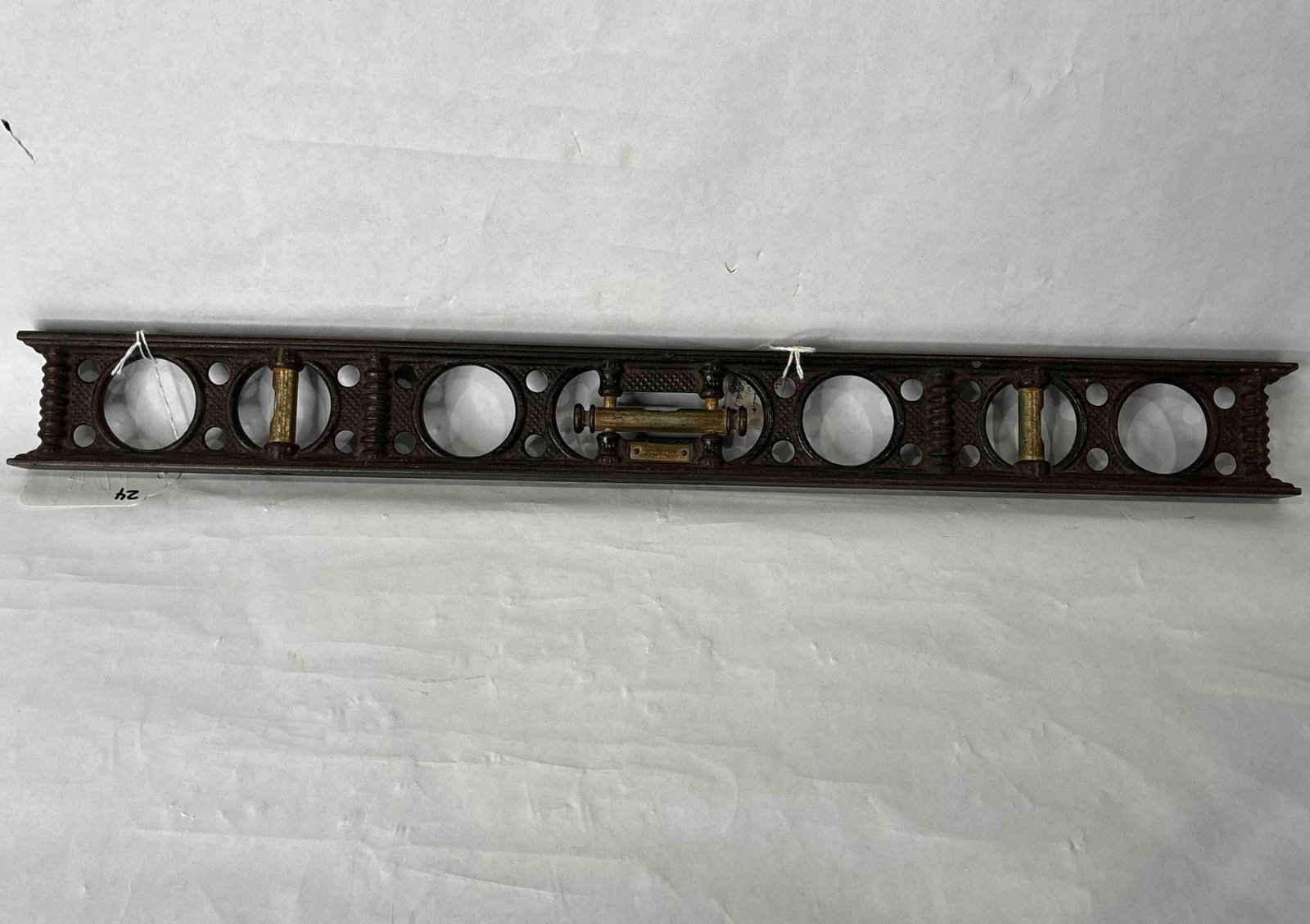 Miller Falls Ornate Cast Iron Double Plumb Level w/ Original Brass Tag (1 of 6)