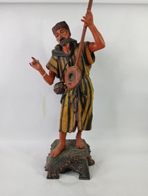 1900s Cold Painted Spelter Bedouin Musician Figure
