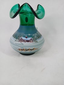 Vermont Sky Fenton Winter Vase