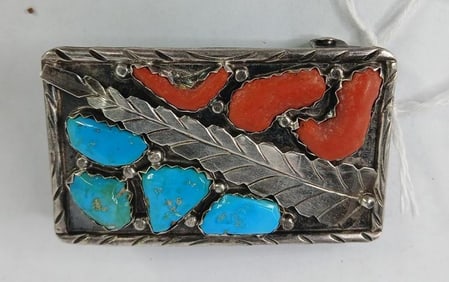 Zuni Marvelyne C. Silver & Turquoise Belt Buckle