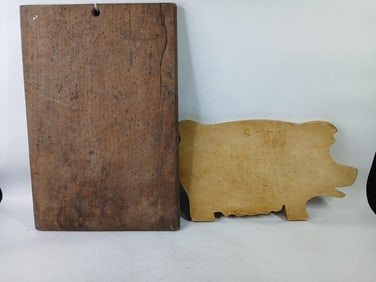 Primitive Bread Dough Board and Pig Cutting Board