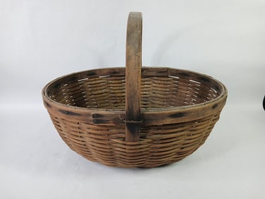 19th C. Bordeaux Region French Grape Harvest Handled Basket