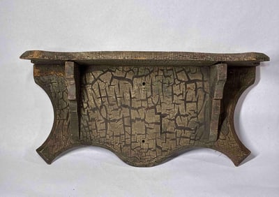 Primitive Crackle Painted Wall Shelf