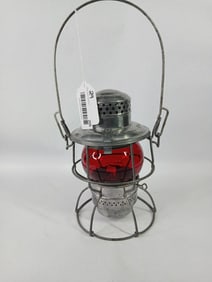 Adlake Kero Transit Authority Lantern w/ Original Red Globe