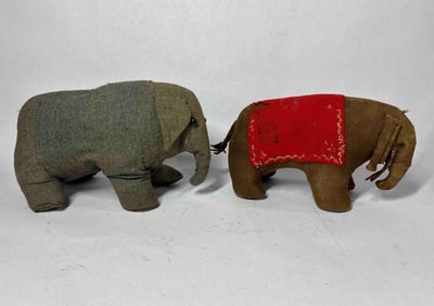 Very Early Hand Made Stuffed Elephants
