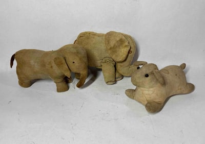 Great Early Hans Sewn Elephants & Sheep