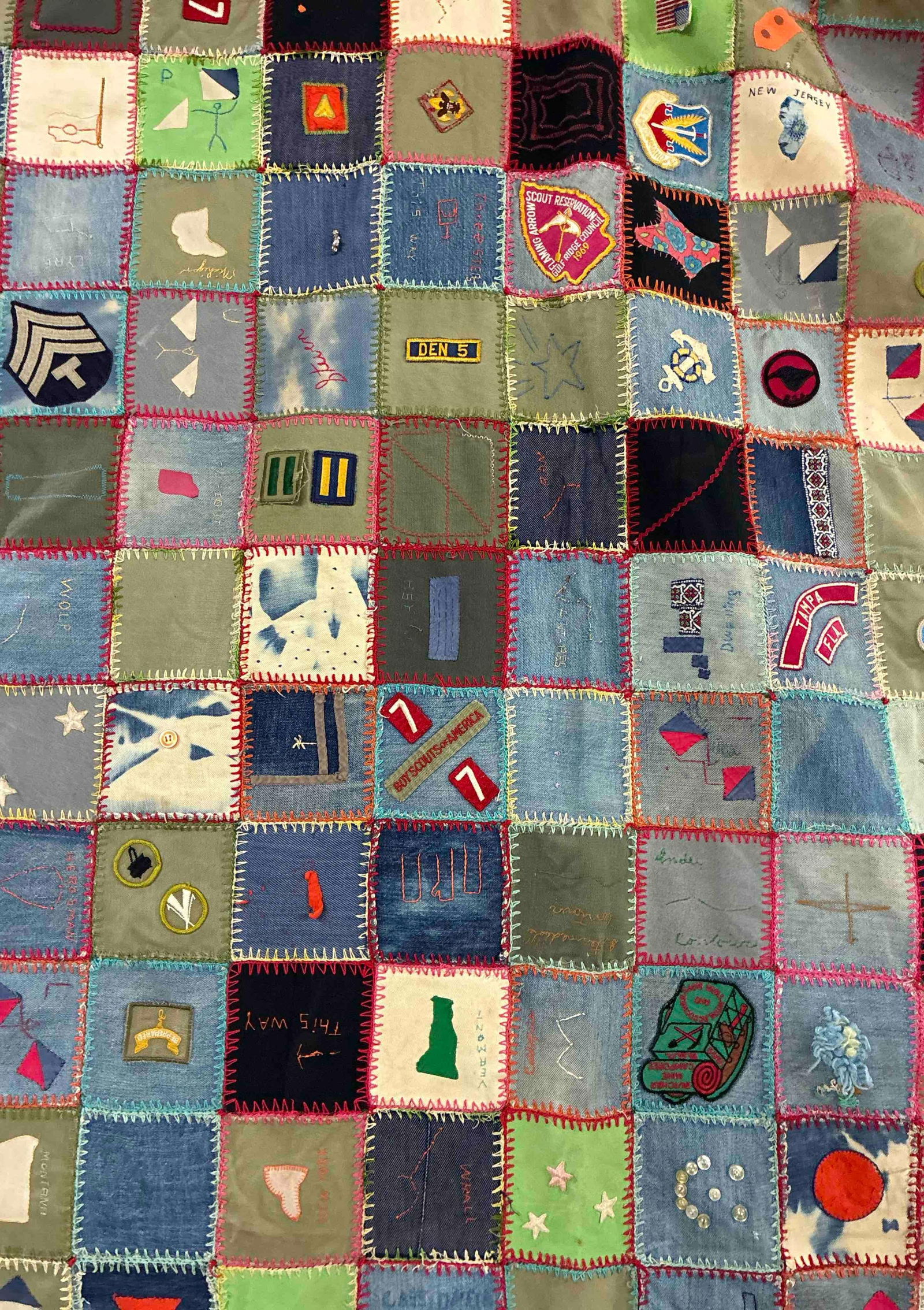 Life Long Boys Denim Hand Stitched Quilt (1 of 8)