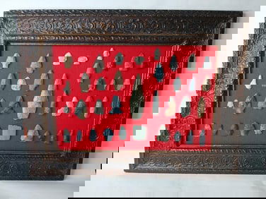 Large Framed Display of Points and Projectile Artifacts/Arrowheads