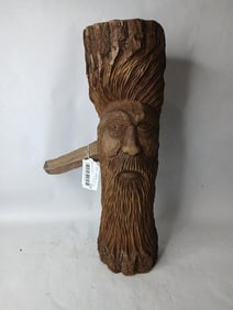 Hand Carved Wooden Folk Art Woodsman