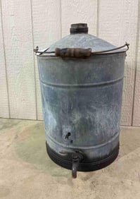PRR Galvanized Water Cooler Dispenser Rail Road Can w/ Bale Handle