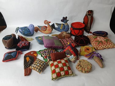 Primitive Lot of Hand Crafted Pin Cushions