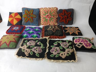 Primitive Lot of Hand Crafted Pin Cushions