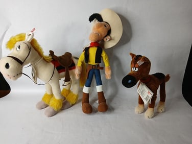 Steiff Lucky Luke Set Inc. Dog, Deputy and Horse