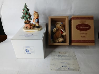 Goebel M. J. Hummel Wonder of Christmas w/ Steiff Teddy Bear Collector Set