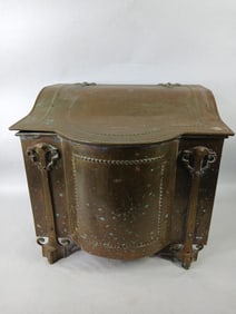 Art Deco Brass Decorated Coal Box