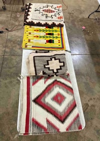 Lot of 4 Navajo American Rugs/Saddle Blankets