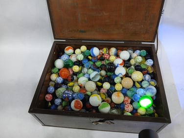 Copper Humidor Box Loaded w/ Marbles Inc. Shooters, Uranium and More