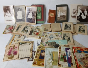Early Ephemera Lot Inc. Post Cards, Cabinet Cards, Bridge Booklets and More