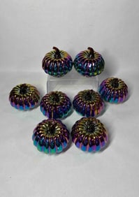 Iridescent Rainbow Glass Pumpkins
